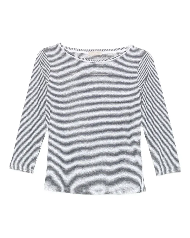 Purotatto striped-pattern top - Blau Blau