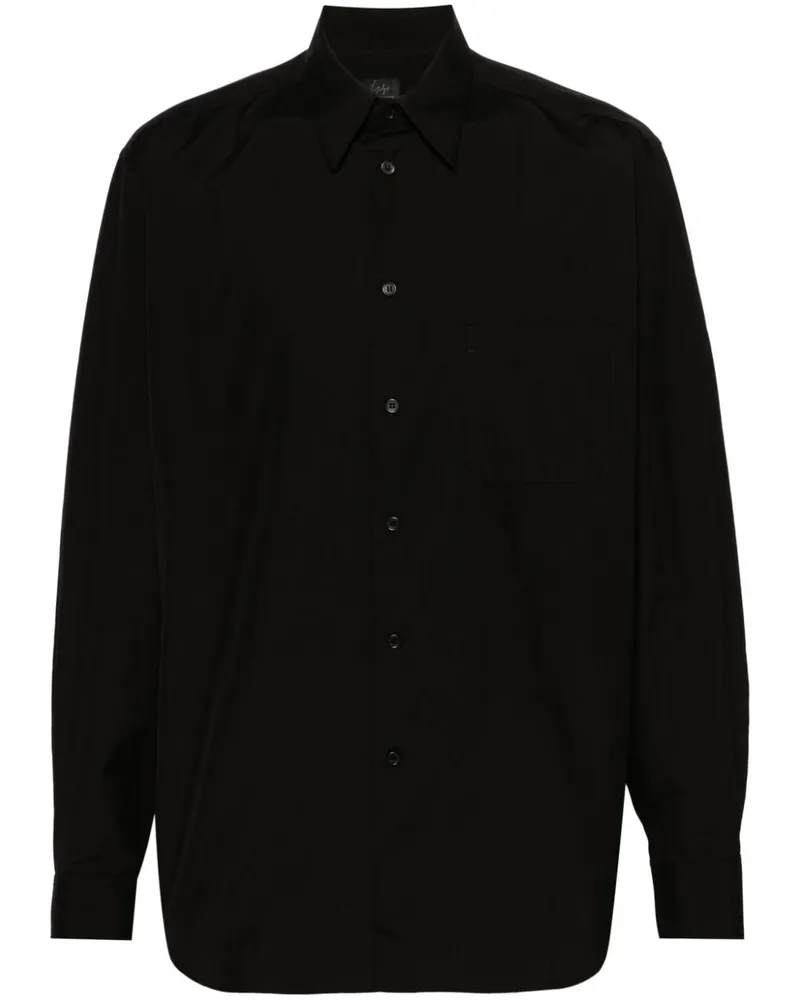 Yohji Yamamoto Popeline-Hemd - Schwarz Schwarz