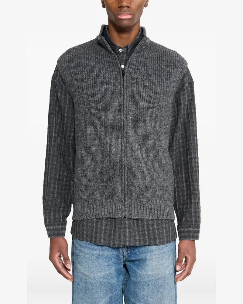 Margaret Howell ribbed-knit zip-up gilet - Grau Grau