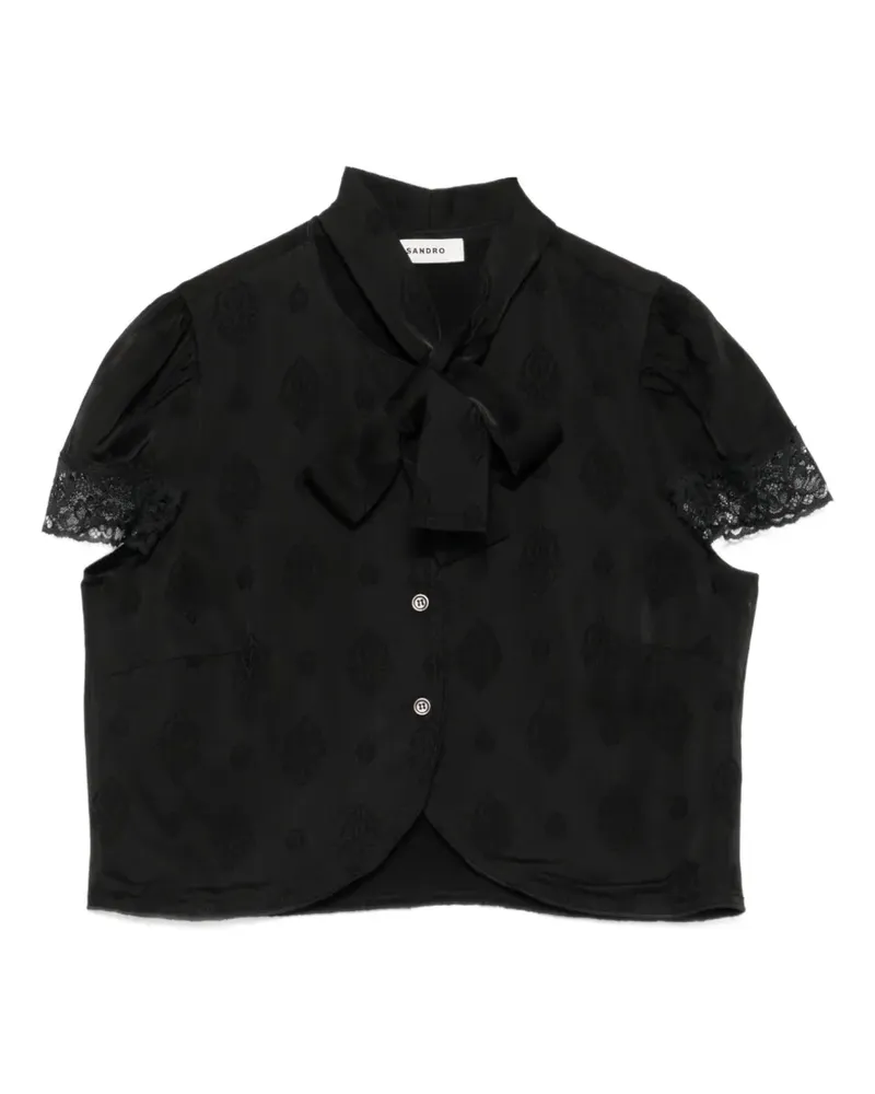 Sandro lace-trim paisley-jacquard shirt - Schwarz Schwarz