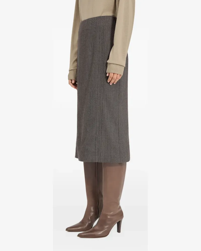 Maison Margiela Midirock mit Schlitz hinten - Braun Braun