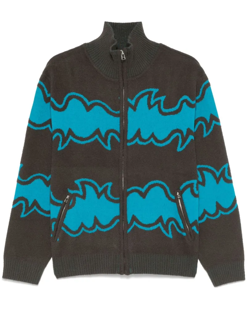 BLUEMARBLE Jacquard-Cardigan mit Reißverschluss - Grau Grau