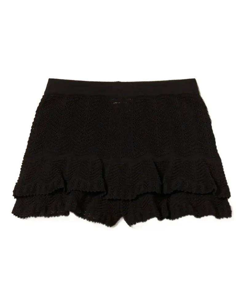 Twin-Set knitted ruffled shorts - Schwarz Schwarz