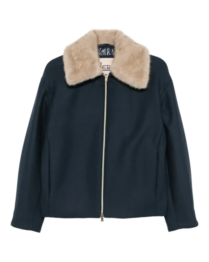 Herno Jacke mit Faux-Fur-Kragen - Blau Blau