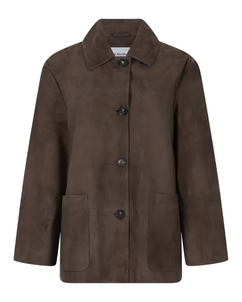 Max Mara Wildlederjacke mit Knöpfen - Braun Braun