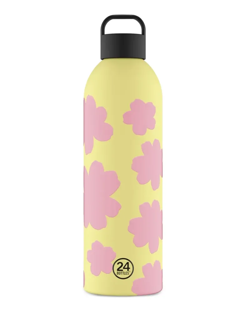 24BOTTLES 1500ml Clima Flasche mit Blumen-Print - Gelb Gelb