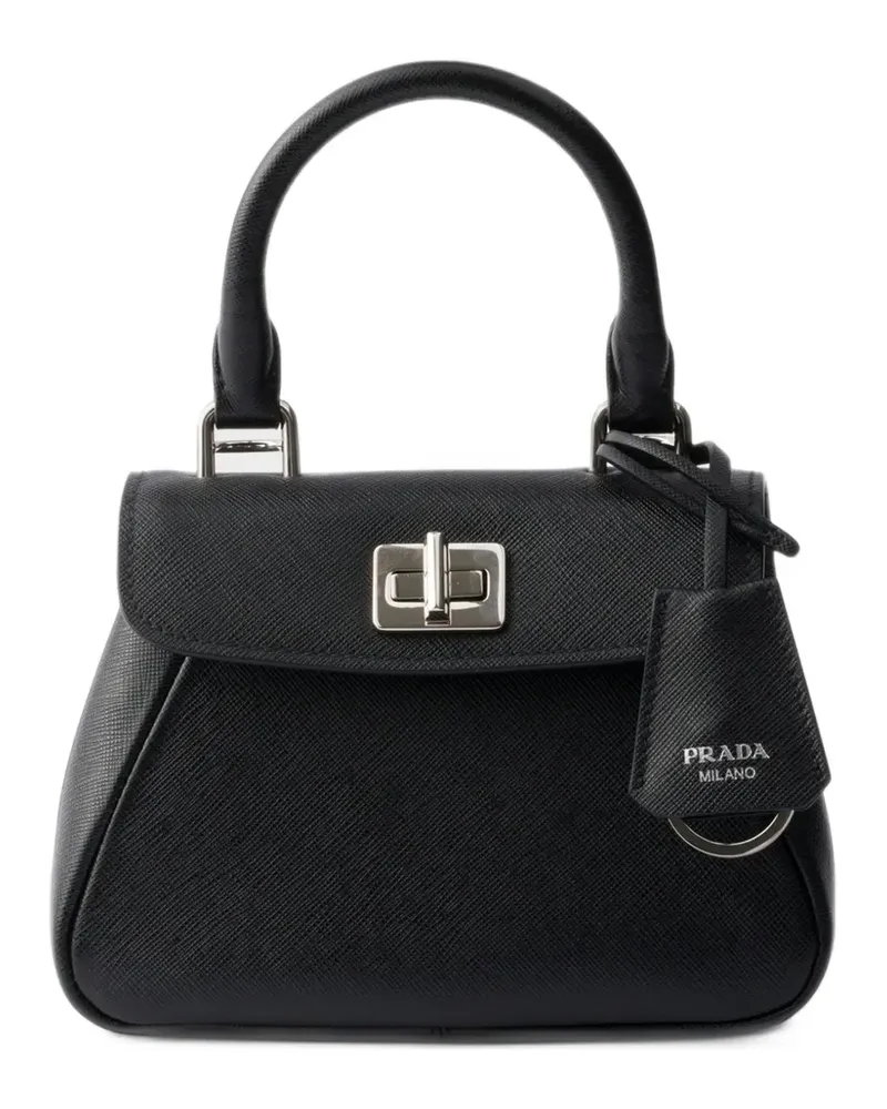 Prada Mini Avoir Handtasche aus Saffiano-Leder - Schwarz Schwarz