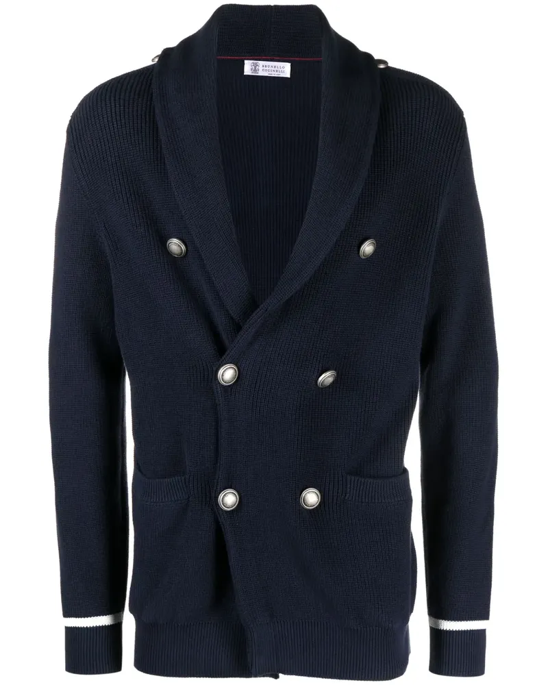 Brunello Cucinelli Doppelreihiger Cardigan - Blau Blau