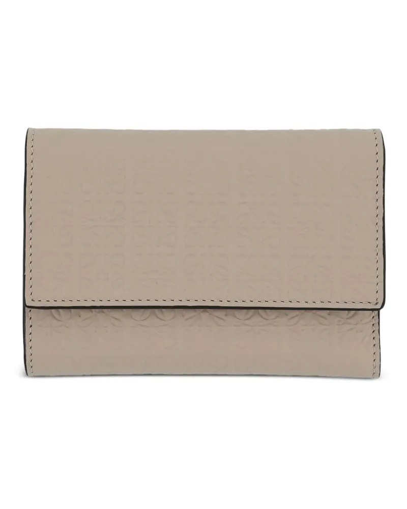 Loewe Repeat embossed leather wallet - Nude Nude