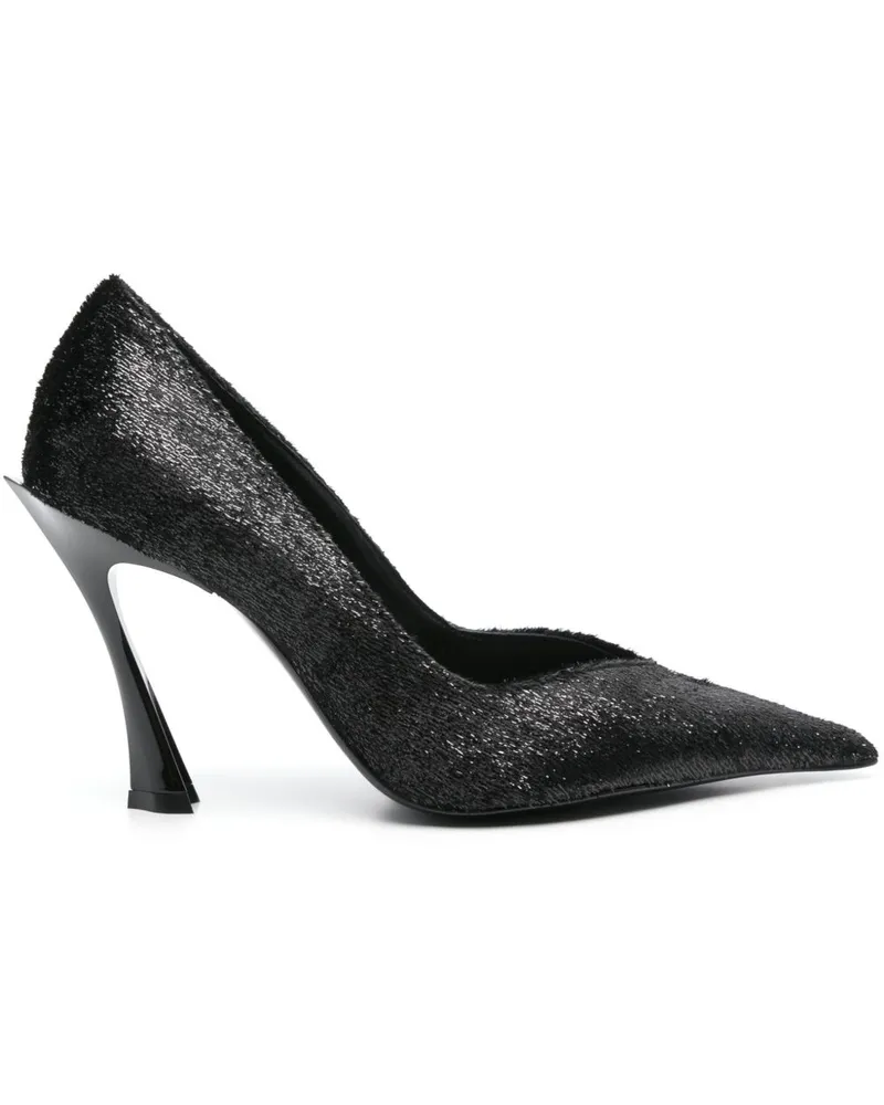 Thierry Mugler Lurex-Pumps 105mm - Schwarz Schwarz