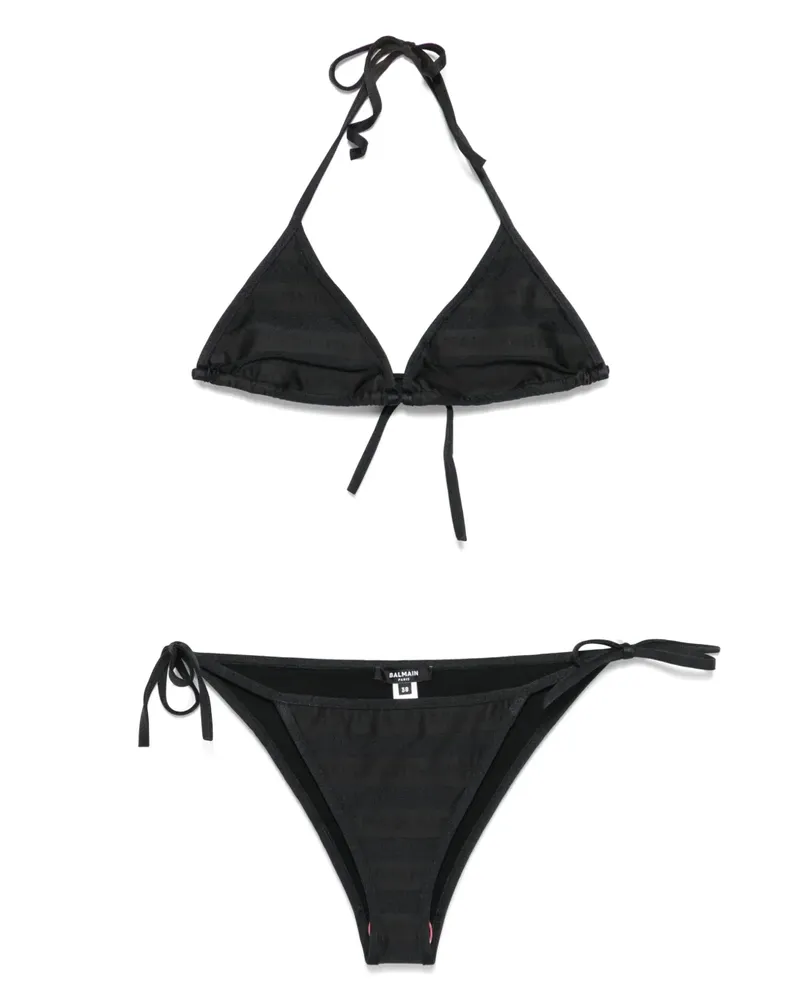 Balmain Bikini mit Logo-Print - Schwarz Schwarz