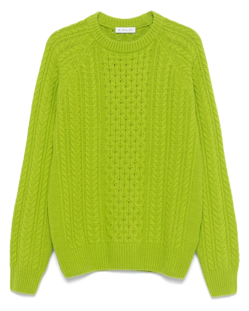 Manuel Ritz Pullover mit Zopfmuster - Grün Grün