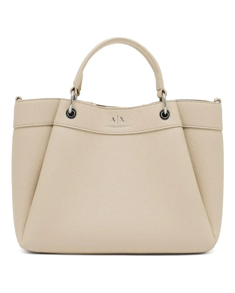 Armani Exchange Tote Bag mit Logo-Stempel - Nude Nude