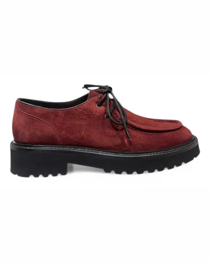 CALCE Derby-Schuhe mit dicker Sohle - Rot Rot
