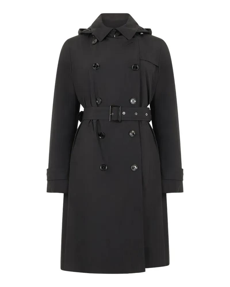 MOORER Rolita-Stp double-breasted hooded trench coat - Schwarz Schwarz