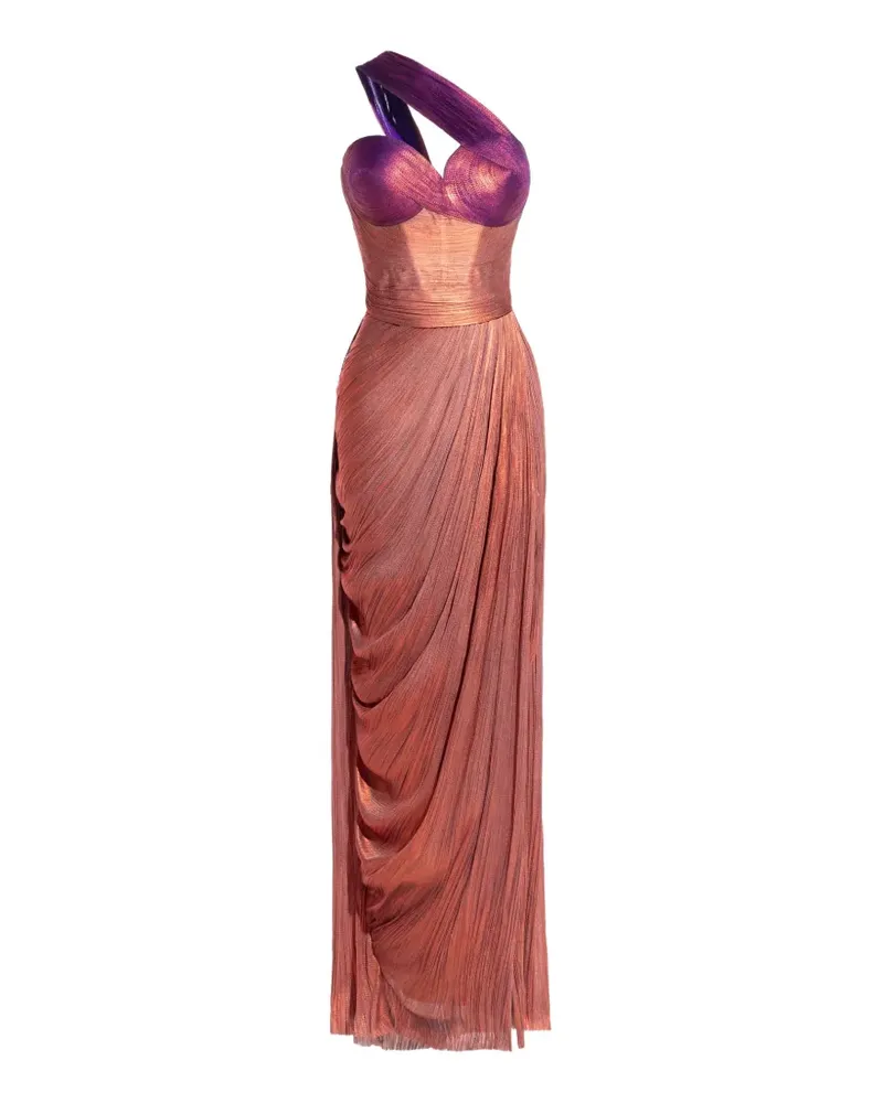 Maria Lucia Hohan Claudine pleated one-shoulder gown - Orange Orange
