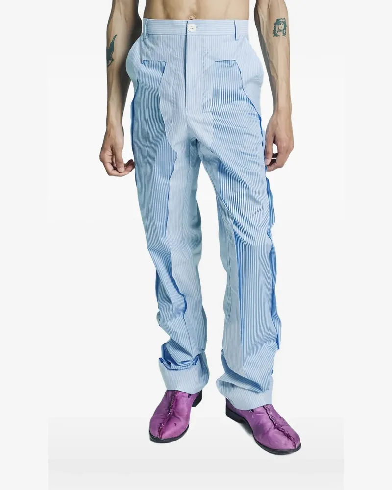 Edward Cuming Eraser striped panelled trousers - Blau Blau