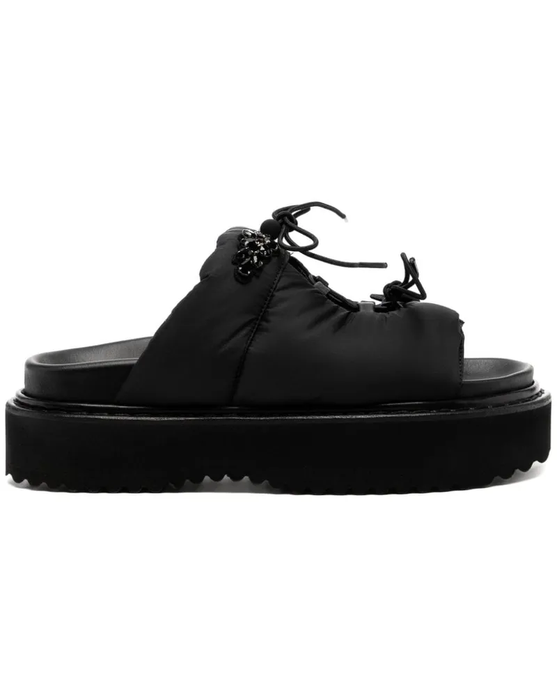 Simone Rocha Verzierte Ghillie Sandalen - Schwarz Schwarz