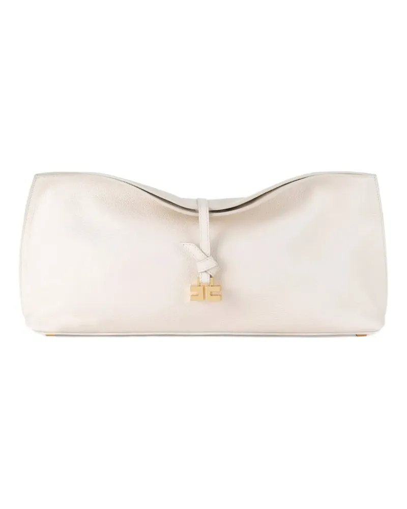 Elisabetta Franchi Boulevard leather tie-fastening clutch - Nude Nude