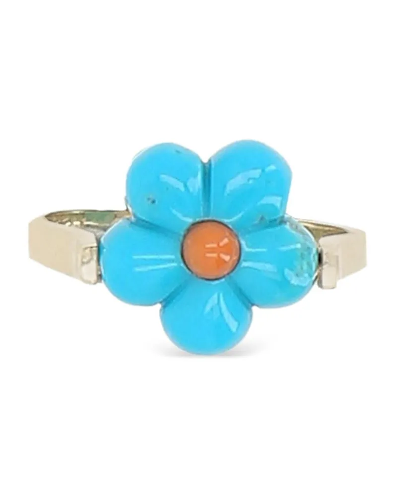 Aliita 9kt Daisy Gelbgoldring mit Türkis Gold
