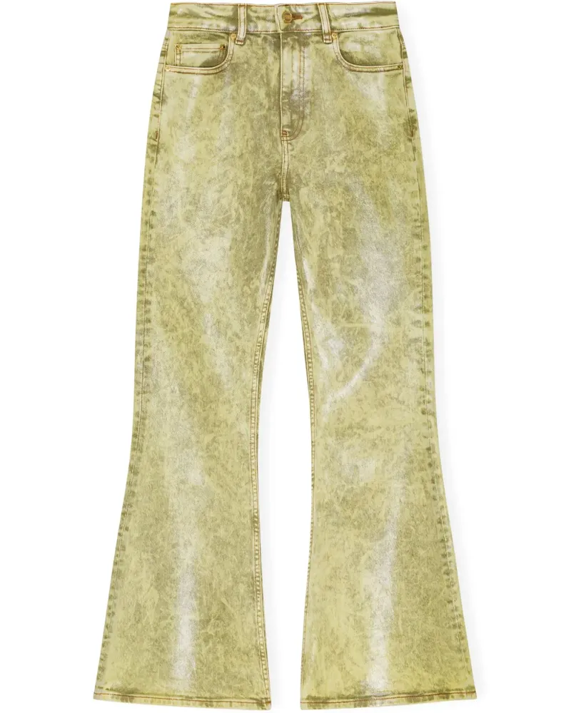 Ganni Jeans mit ausgewaschenem Effekt - Grün Grün