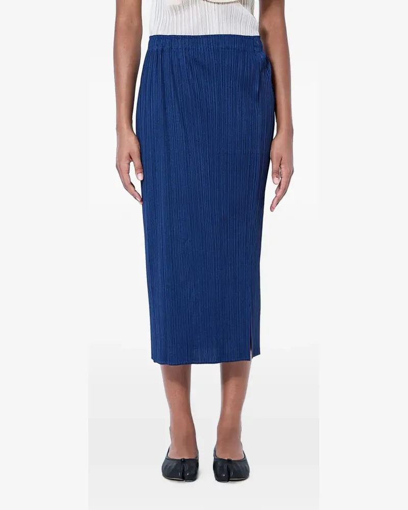 Issey Miyake Monthly Colors Midirock mit Seitenschlitz - Blau Blau