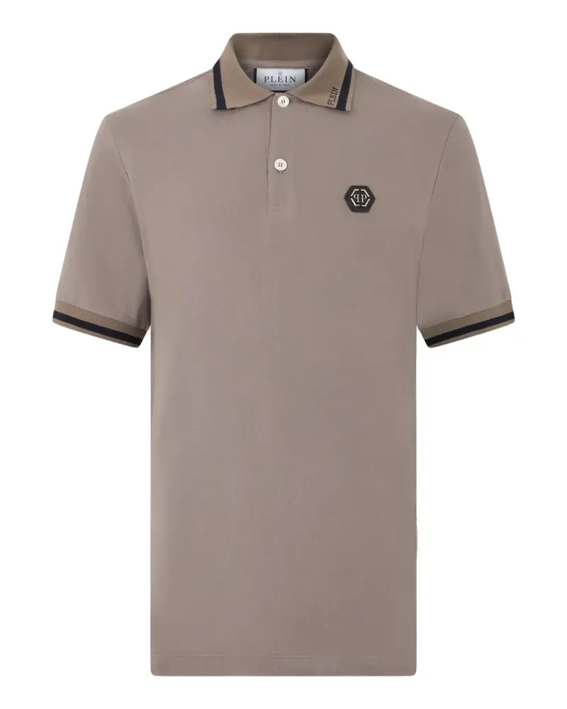 Philipp Plein Poloshirt mit Logo-Schild - Nude Nude