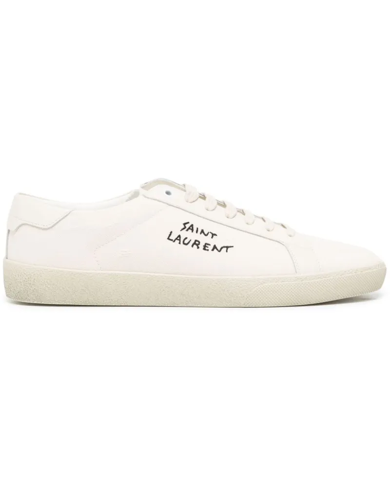 Saint Laurent Court Classic' Sneakers mit Stickerei - Weiß Weiß