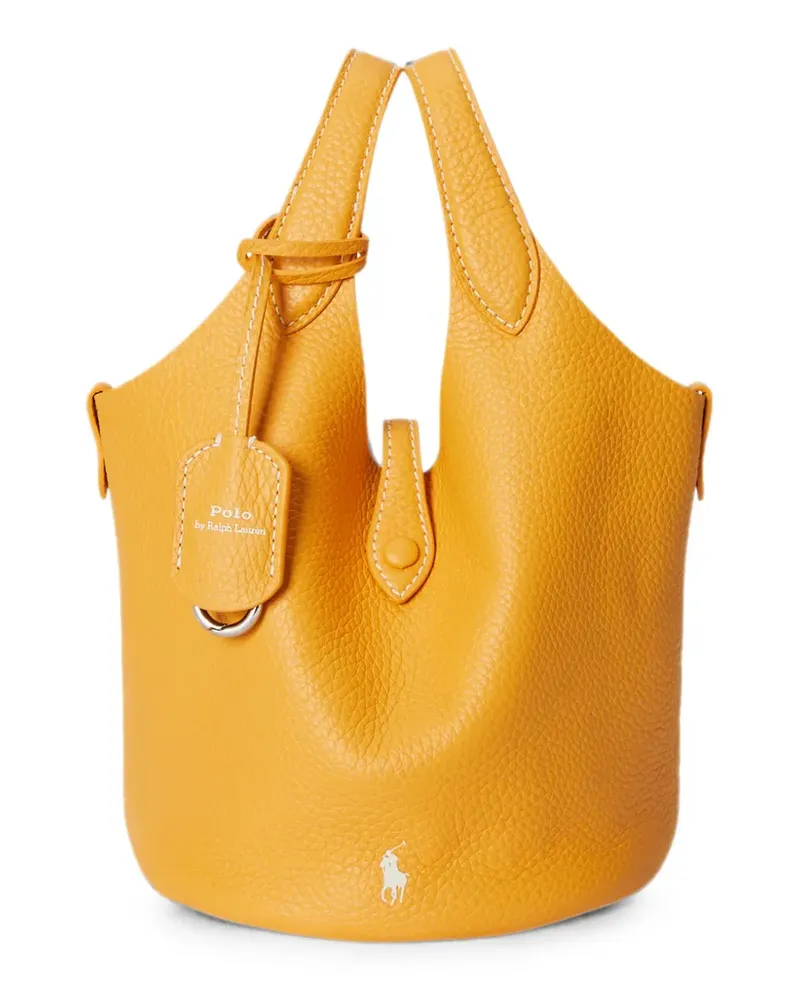 Ralph Lauren Polo Play Tote Bag aus Leder - Orange Orange