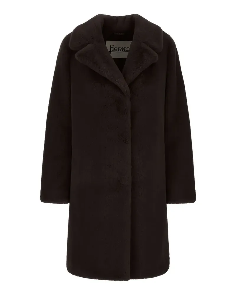Herno Mantel aus Faux Fur mit Reverskragen - Braun Braun