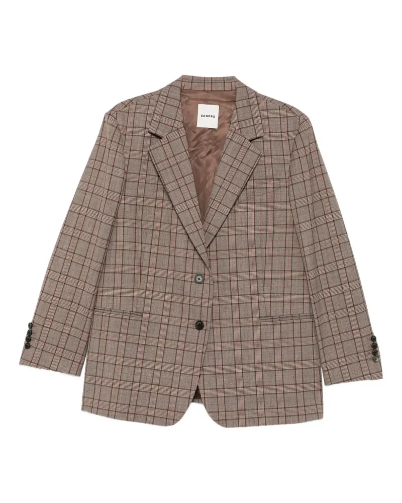 Sandro Kariertes Oversized-Sakko - Braun Braun