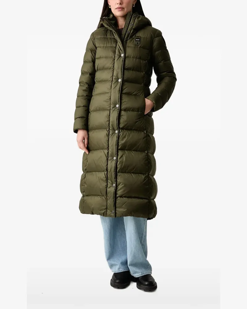 Blauer quilted hooded coat - Grün Grün