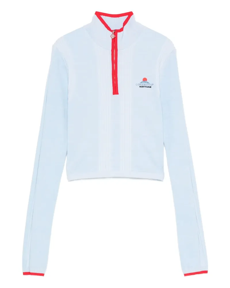 Casablanca Paris ribbed zip-up sweatshirt - Blau Blau