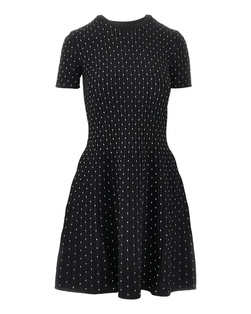 Emporio Armani ribbed-knit flared dress - Schwarz Schwarz
