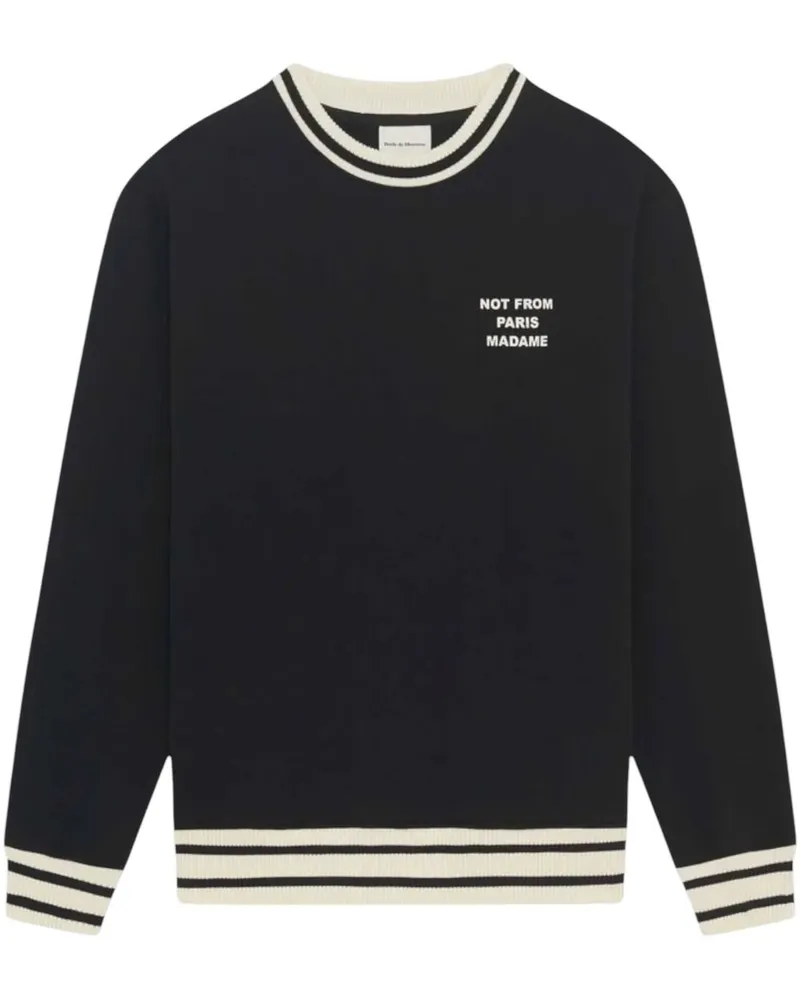 Drôle de Monsieur Le Sweatshirt Slogan Sport Sweatshirt - Schwarz Schwarz