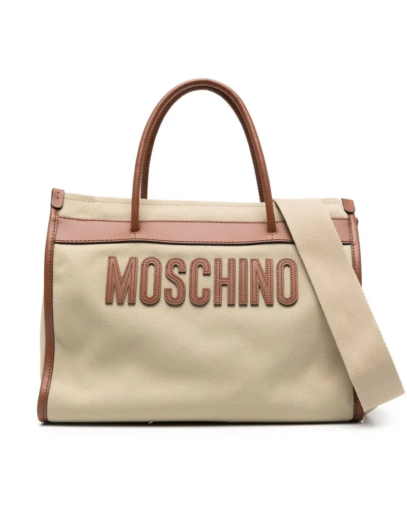 Moschino Handtasche mit Logo-Schriftzug Nude