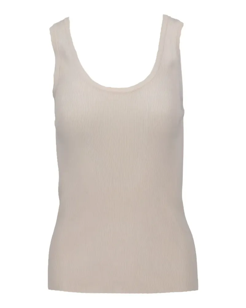 Isaia ribbed-knit scoop-neck top - Weiß Weiß