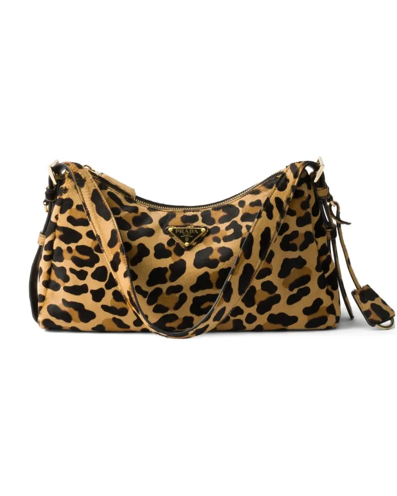 Prada Mittelgroße Aimère Schultertasche mit Print - Nude Nude