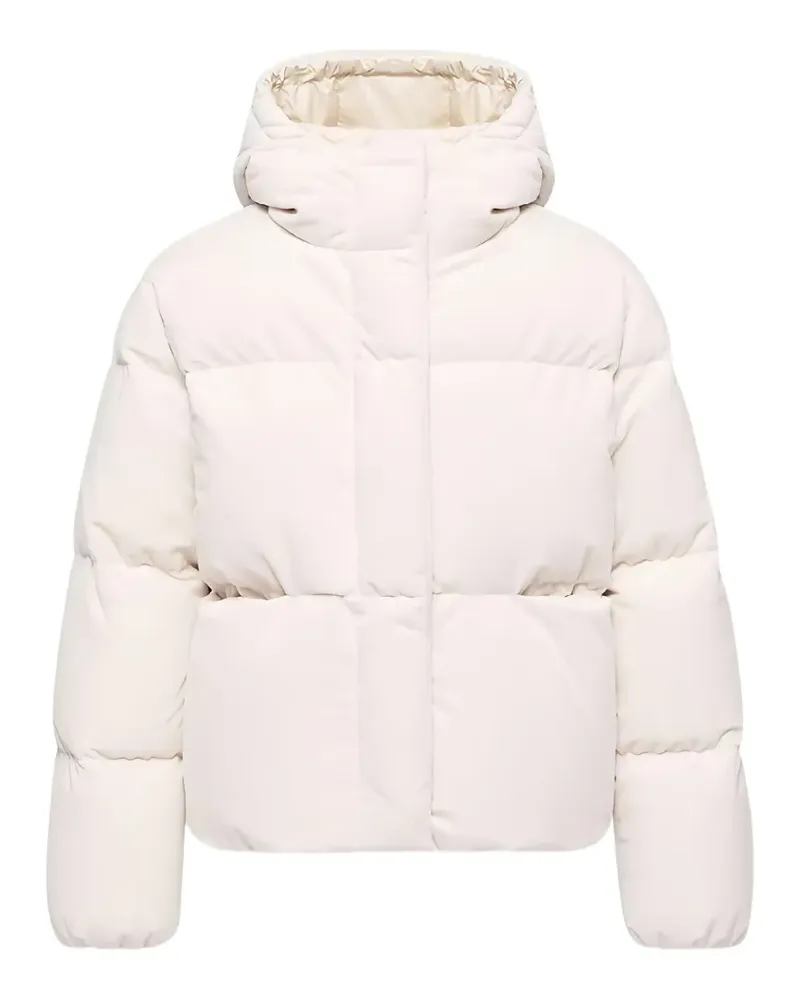 Moncler Enigme hooded Chenille short down jacket - Nude Nude