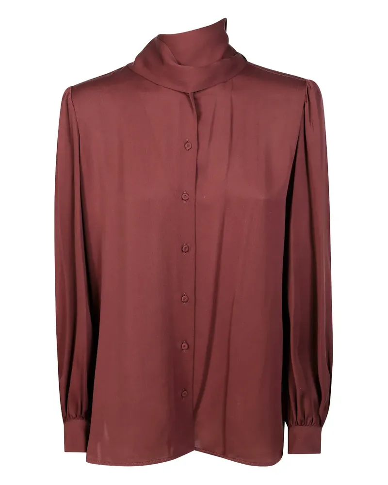 Max Mara Melania tie-neck buttoned shirt - Braun Braun