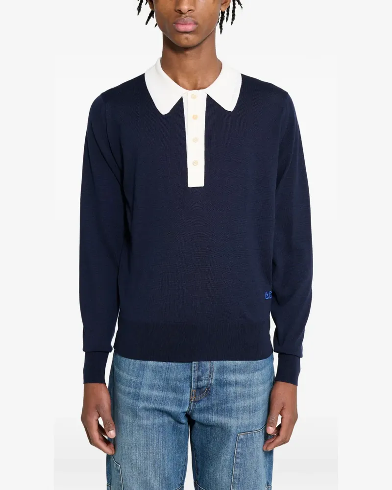Wales Bonner Henry merino wool sweater - Blau Blau