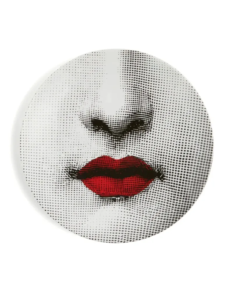 Fornasetti Tema e Variazioni n.397 Red Lips Teller (26cm) - Weiß Weiß