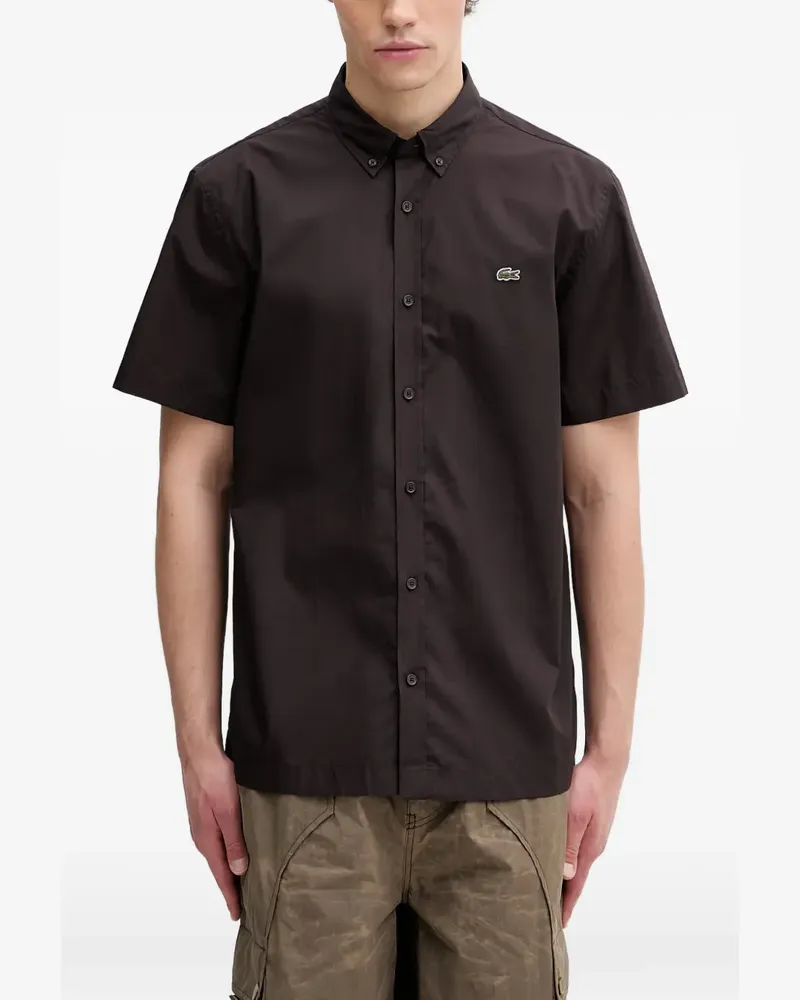 Lacoste logo-patch short-sleeve shirt - Braun Braun