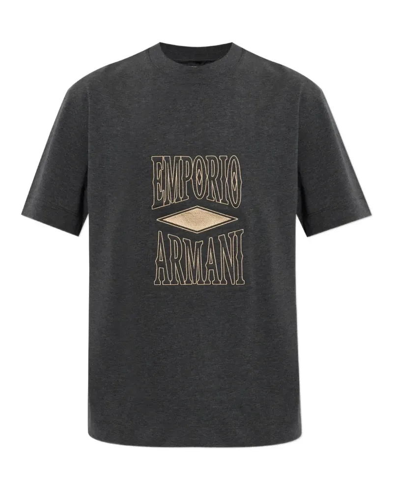 Emporio Armani embroidered-logo t-shirt - Grau Grau