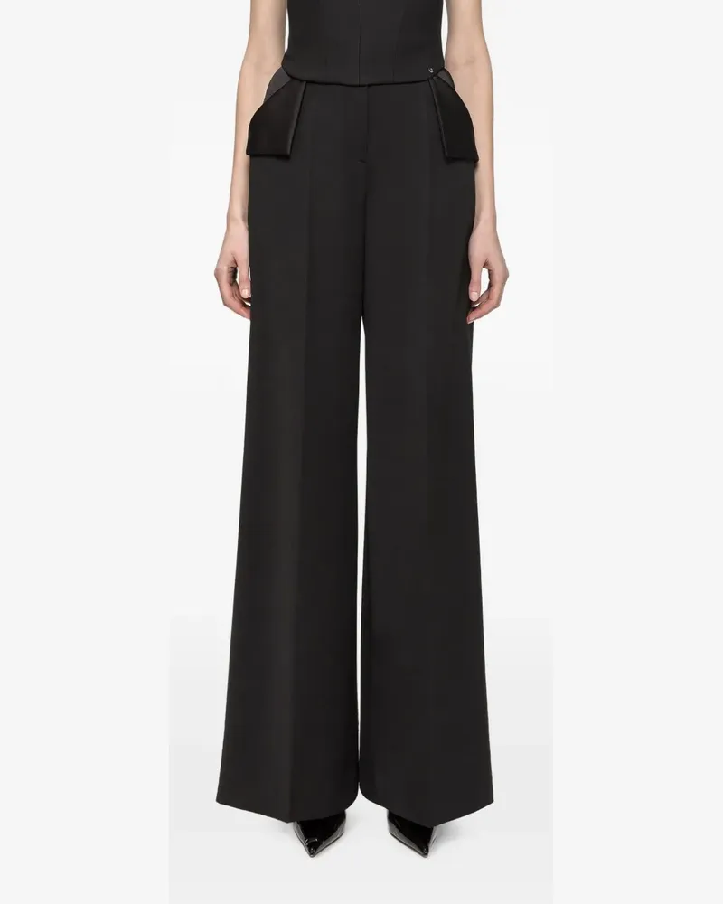 NISSA wide-leg wool pants - Schwarz Schwarz