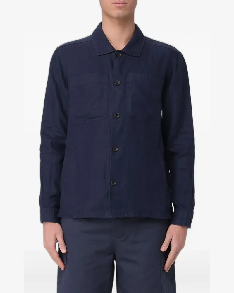 Colmar linen chest-pocket shirt - Blau Blau