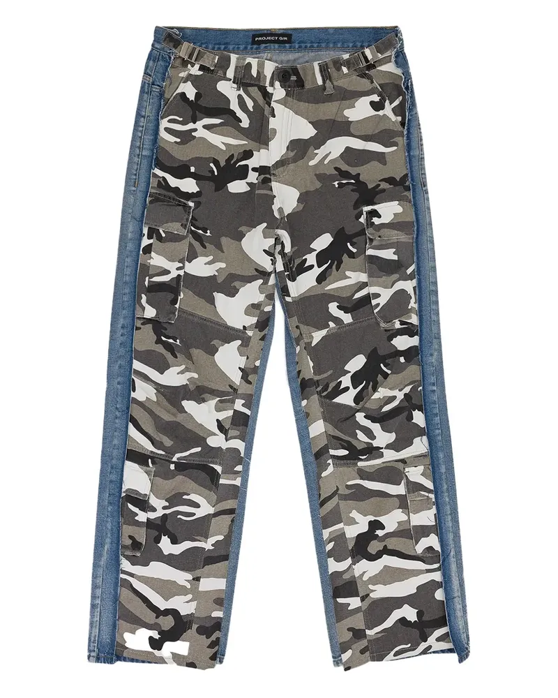 PURPLE BRAND Gerade Jeans mit Camouflage-Print - Blau Blau