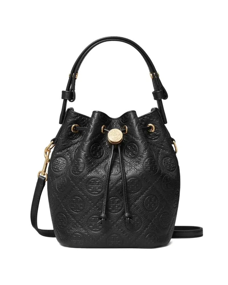 Tory Burch Gesteppte Beuteltasche mit T-Monogramm - Schwarz Schwarz