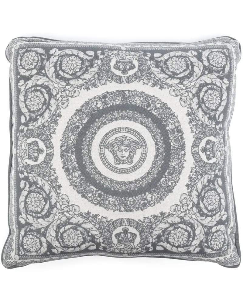 Versace Crete de Fleur Kissen - Grau Grau