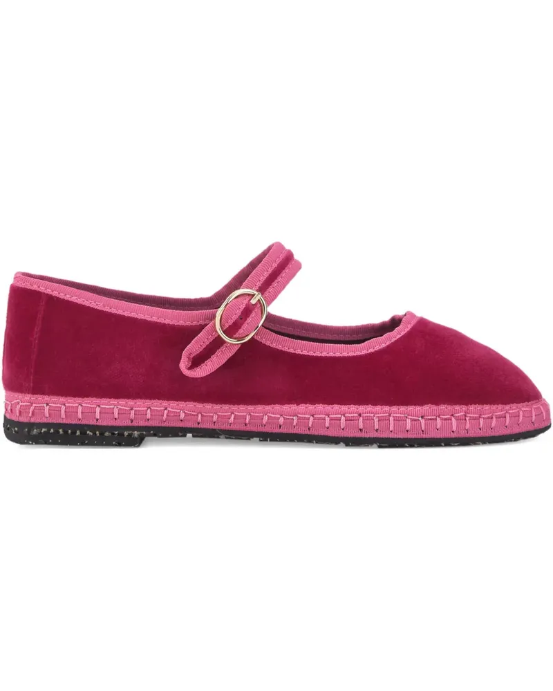 FLABELUS Frances velvet ballet flats - Rosa Rosa